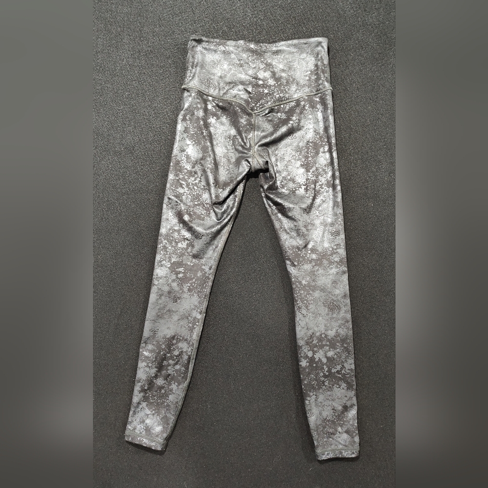 Athleta Women's XS Elation Misty Lace Tight Leggings Pants, Black Gray Silver - Picture 6 of 12